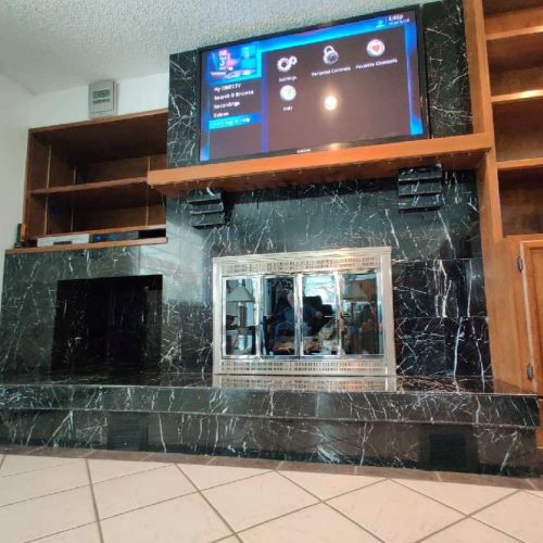 Tile fireplace in Denver, CO